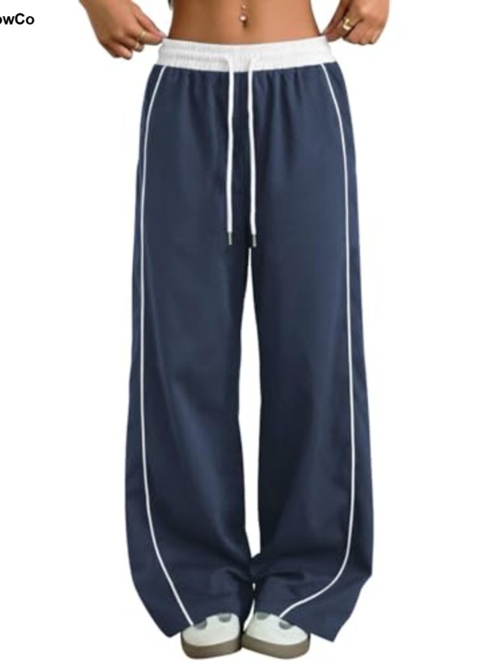 Parachute Cargo Sweatpants Wide Leg Drawstring Joggers with Pockets